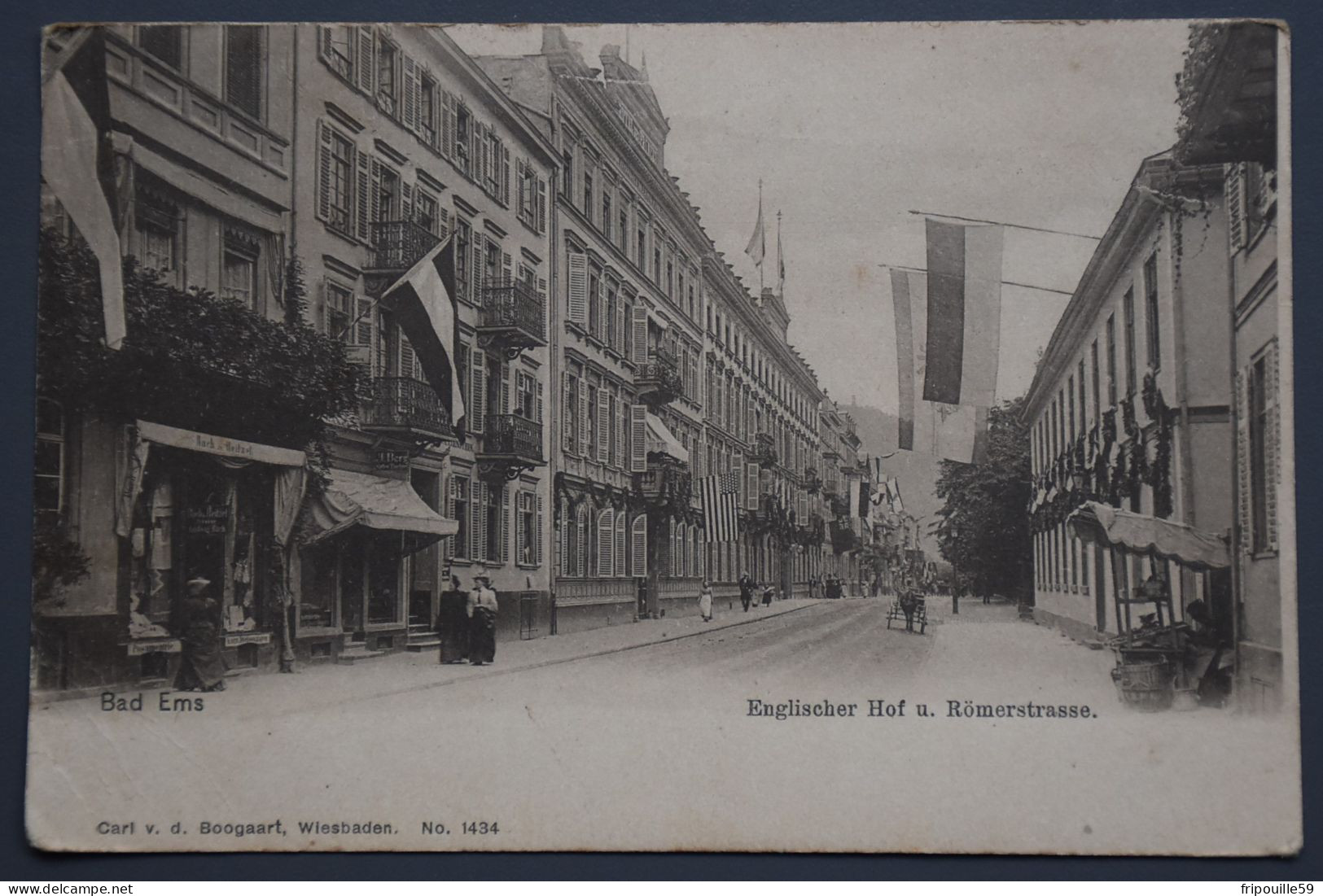 Bad Ems - Englischer Hof U. Römerstrasse - Carl V. D. Boogaart, N° 1434 - Circulé En 1902 - Bad Ems