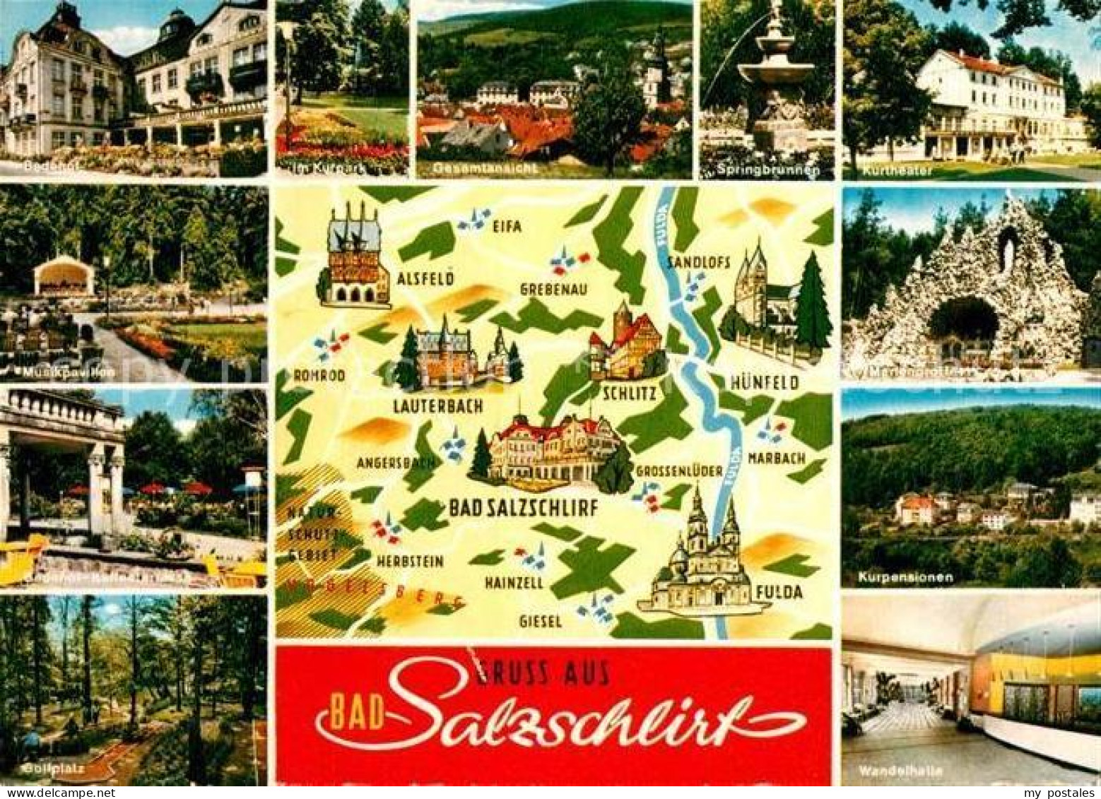 72996149 Bad Salzschlirf Badehof Springbrunnen Minigolfplatz Kurpensionen Wandel - Autres & Non Classés