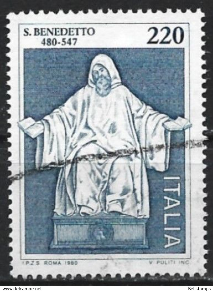Italy 1980. Scott #1393 (U) St.Benedict Of Nursia, 1500th Birth Anniv. (Complete Issue) - 1971-80: Afgestempeld