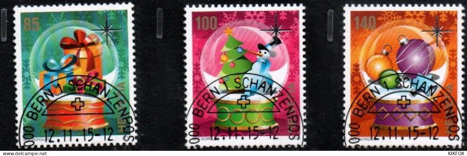 SUISSE ,SCHWEIZ, 2015, SBK-Nr. 1571, 1572, 1573 , MI 2418 , 2419, 2420,  WEIHNACHTEN, NOEL  GESTEMPELT, OBLITERE - Gebraucht