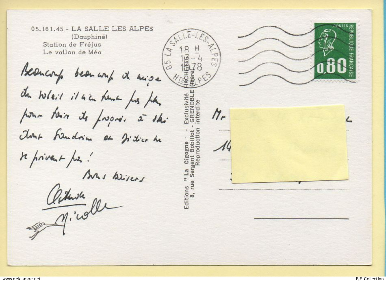 05. LA SALLE LES ALPES – Station De Fréjus / Le Vallon De Méa (voir Scan Recto/verso) - Serre Chevalier