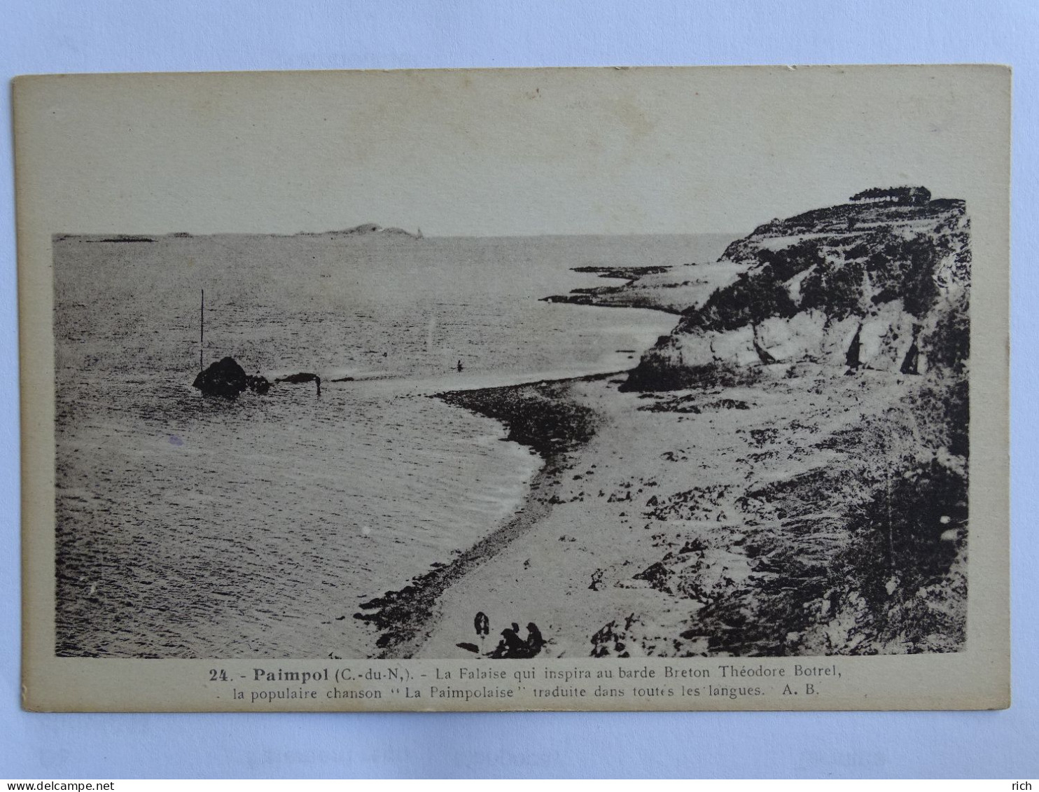 CP 22 Côte D'Armor - Paimpol - La Falaise Qui Inspira Au Barde Breton Théodore Botrel - Paimpol