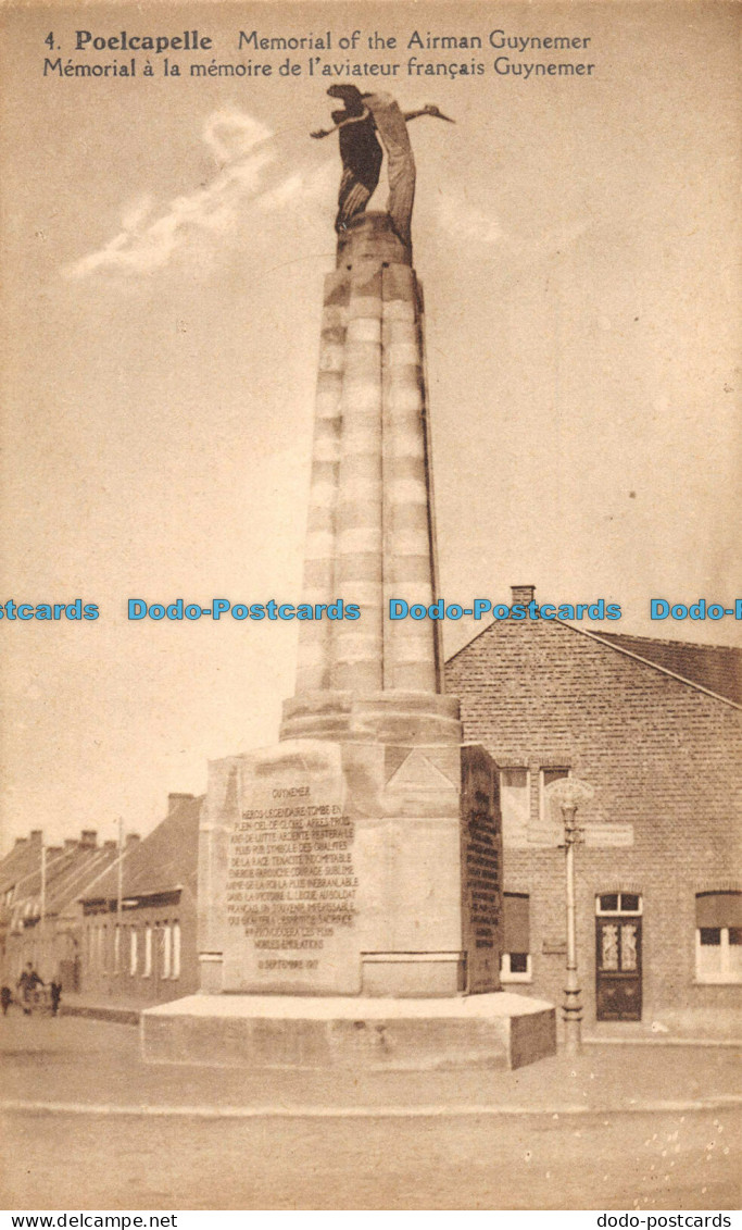 R077947 Poelcapelle. Memorial Of The Airman Guynemer. Uitg. Duthieuw. P. Sinaeve - World