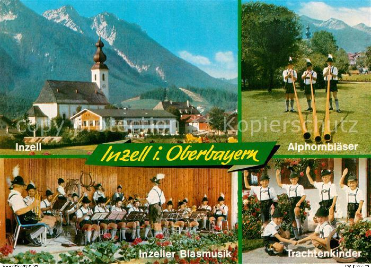 72993812 Inzell Kirche Alphornblaeser Blasmusik Trachtenkinder Inzell - Autres & Non Classés