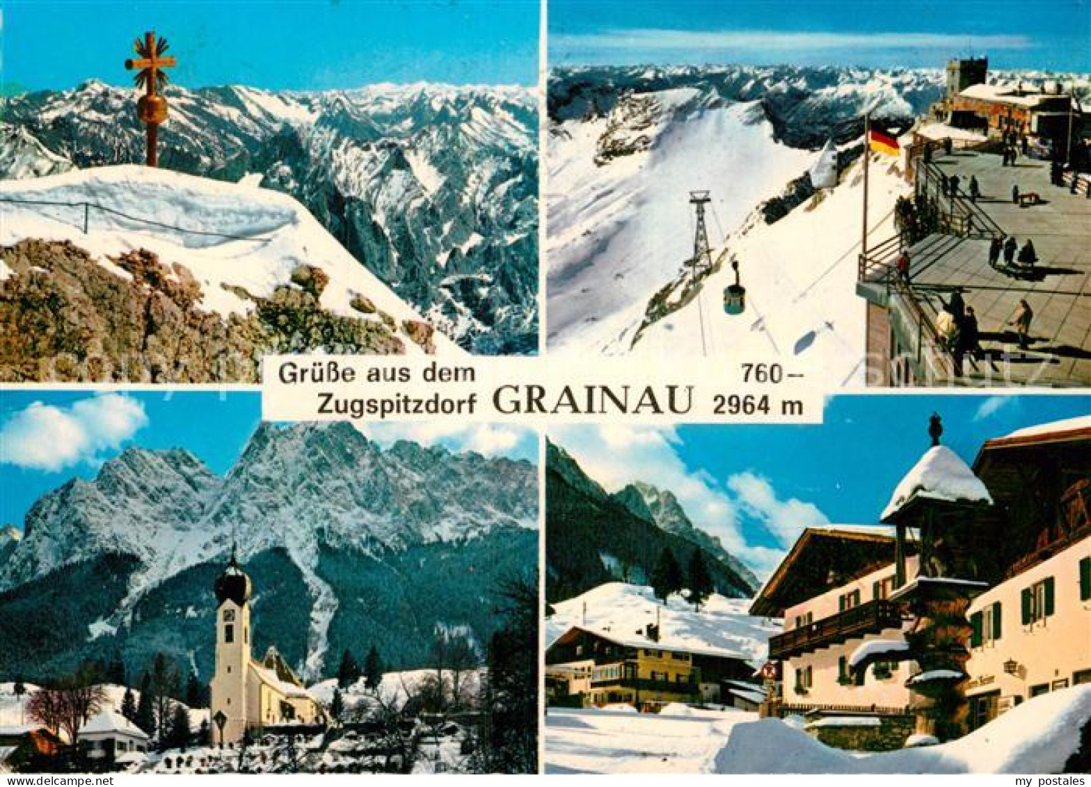 72993737 Grainau Muenchnerhaus Zugspitze Oberer Dorfplatz Kirche Grainau - Autres & Non Classés