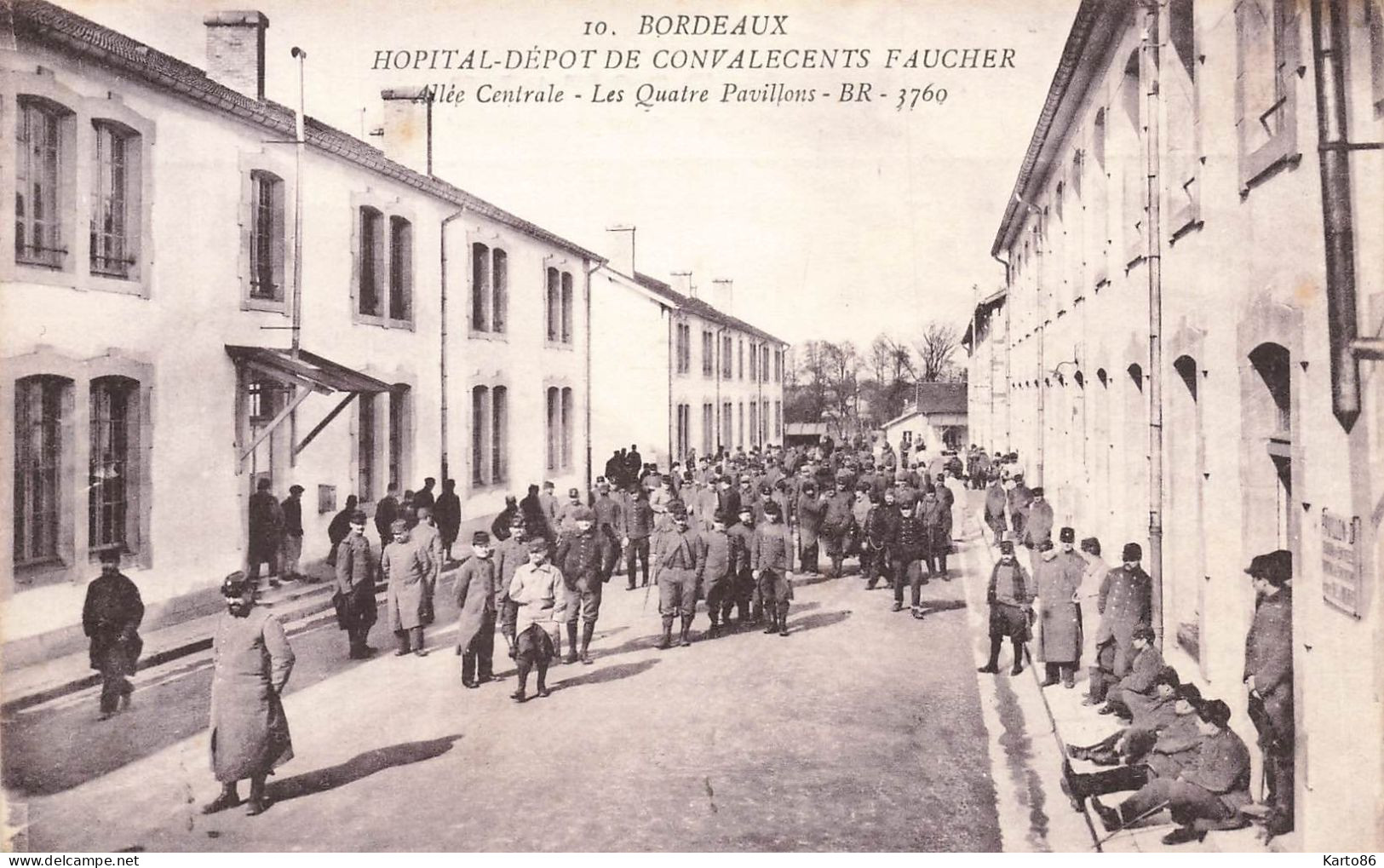 Bordeaux * Hôpital Dépôt De Convalescents Faucher , Allée Centrale , Les Quatre Pavillons + CACHET Militaire - Bordeaux