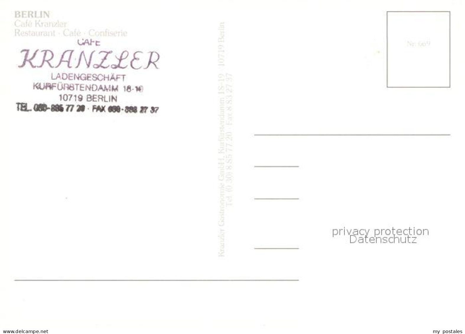 72993661 Berlin Cafe Kranzler Berlin - Sonstige & Ohne Zuordnung