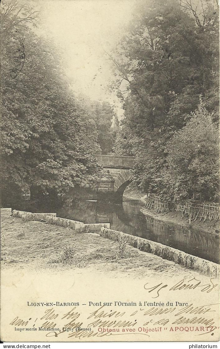 55  LIGNY En BARROIS   Pont Sur L' Ornain à L'entrée Du Parc - Ligny En Barrois