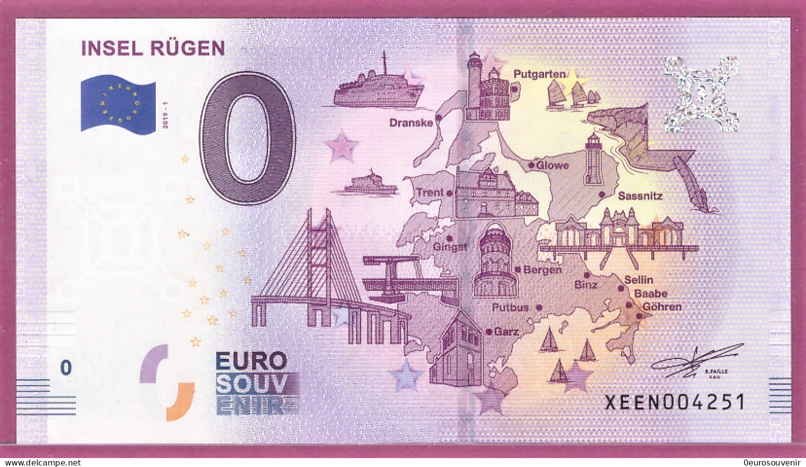 0-Euro XEEN 2019-1 INSEL RÜGEN - OSTSEE - Essais Privés / Non-officiels