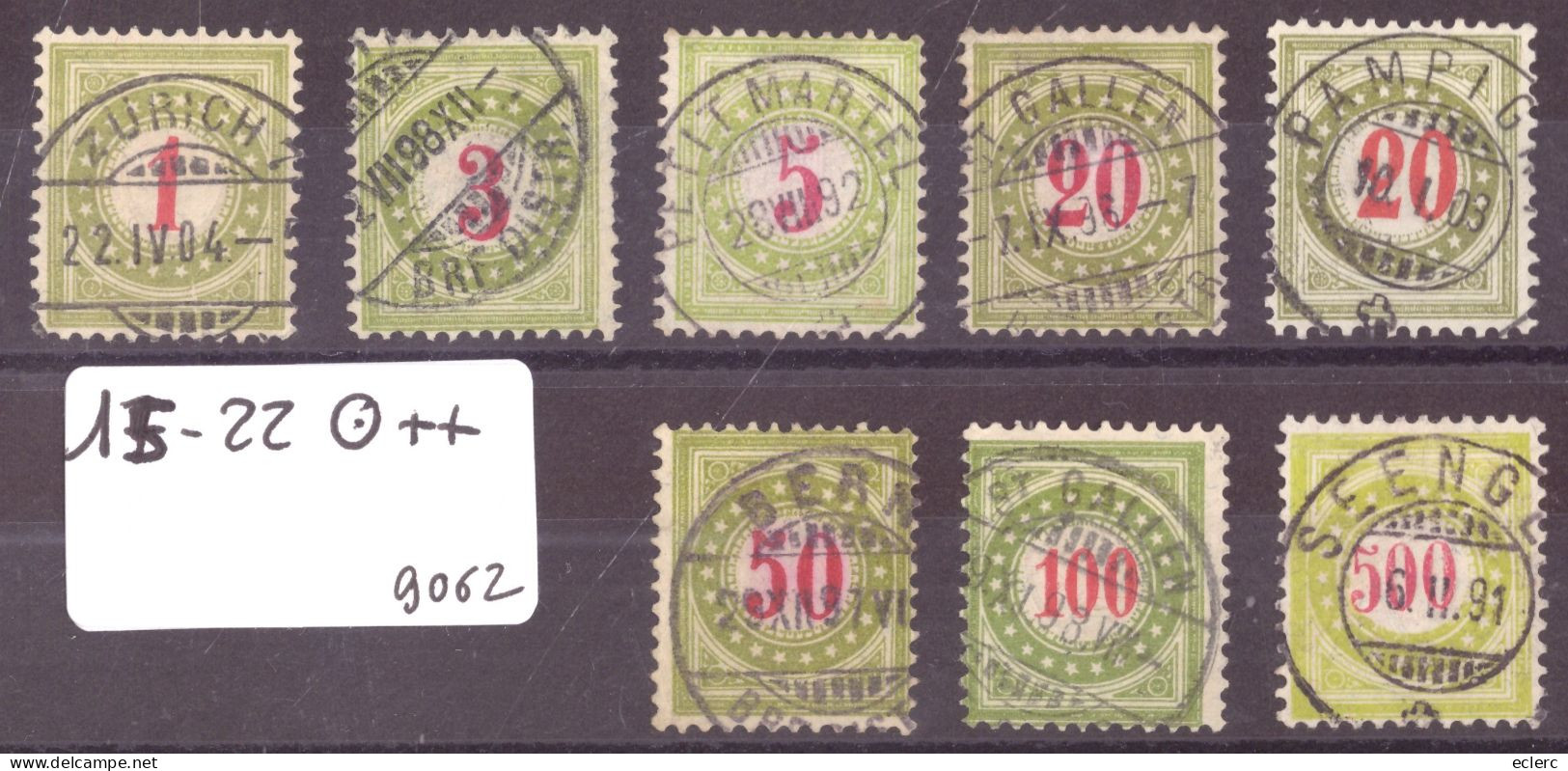 TAXE - No 15-22  OBLITERATIONS CHOISIES - COULEUR VERT OLIVE - Postage Due