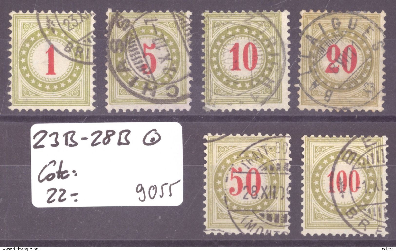 TAXE - No 23B - 28B  OBLITERES  - COTE: 22.- - Postage Due