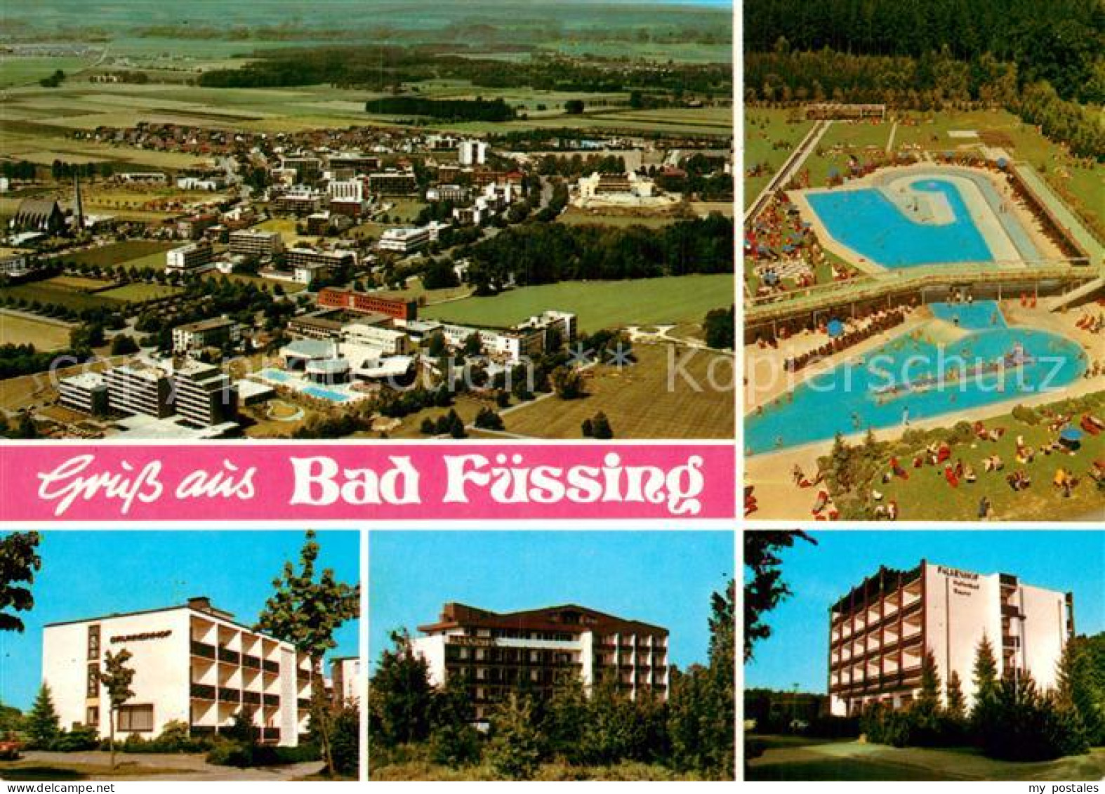 72991481 Bad Fuessing Fliegeraufnahme Freibad  Aigen - Bad Fuessing