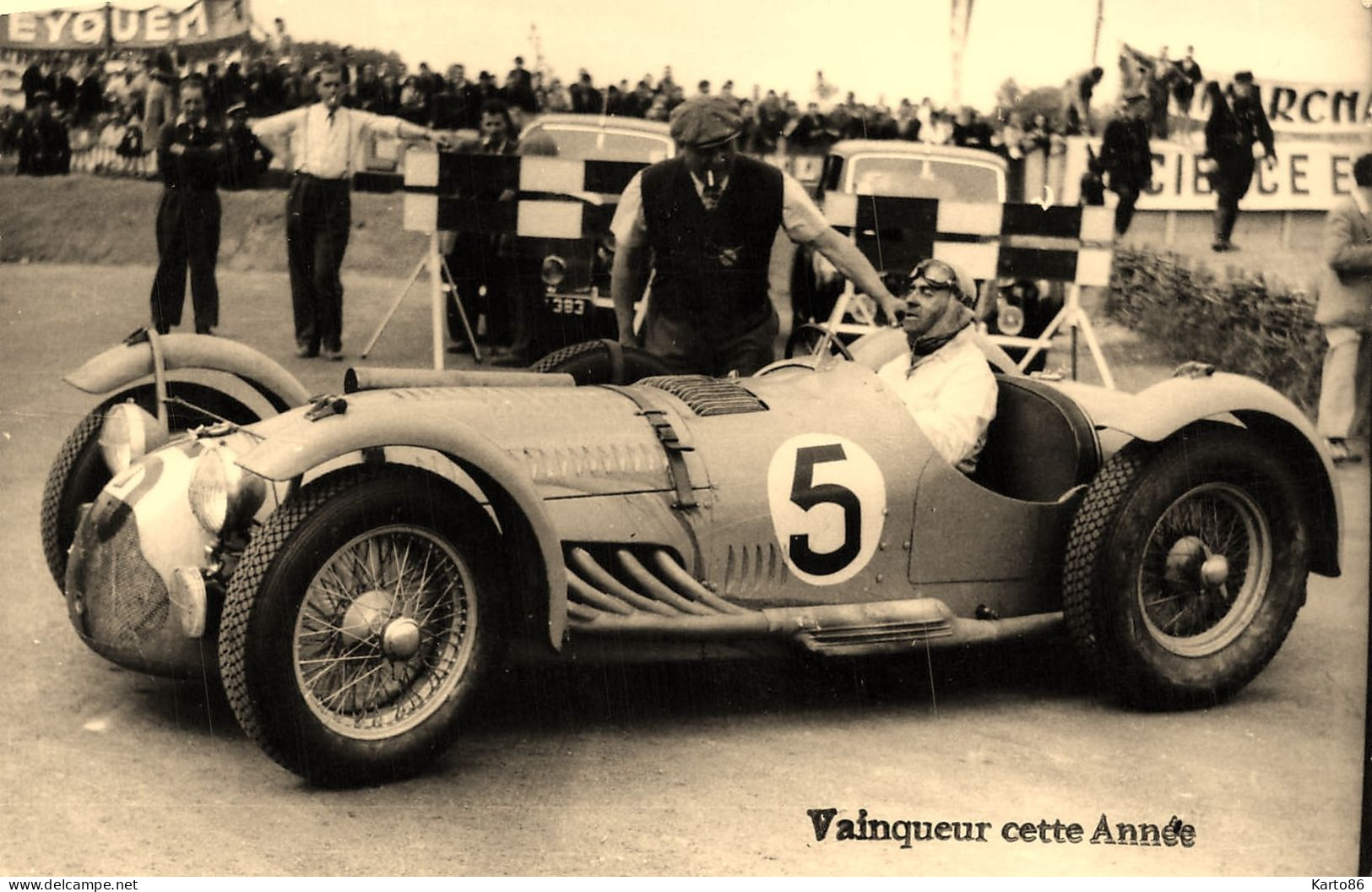 24heures Du Mans * Carte Photo * Voiture De Course TALBOT LAGO Pilote Automobile Louis ROSIER * Circuit Course 24H - Le Mans