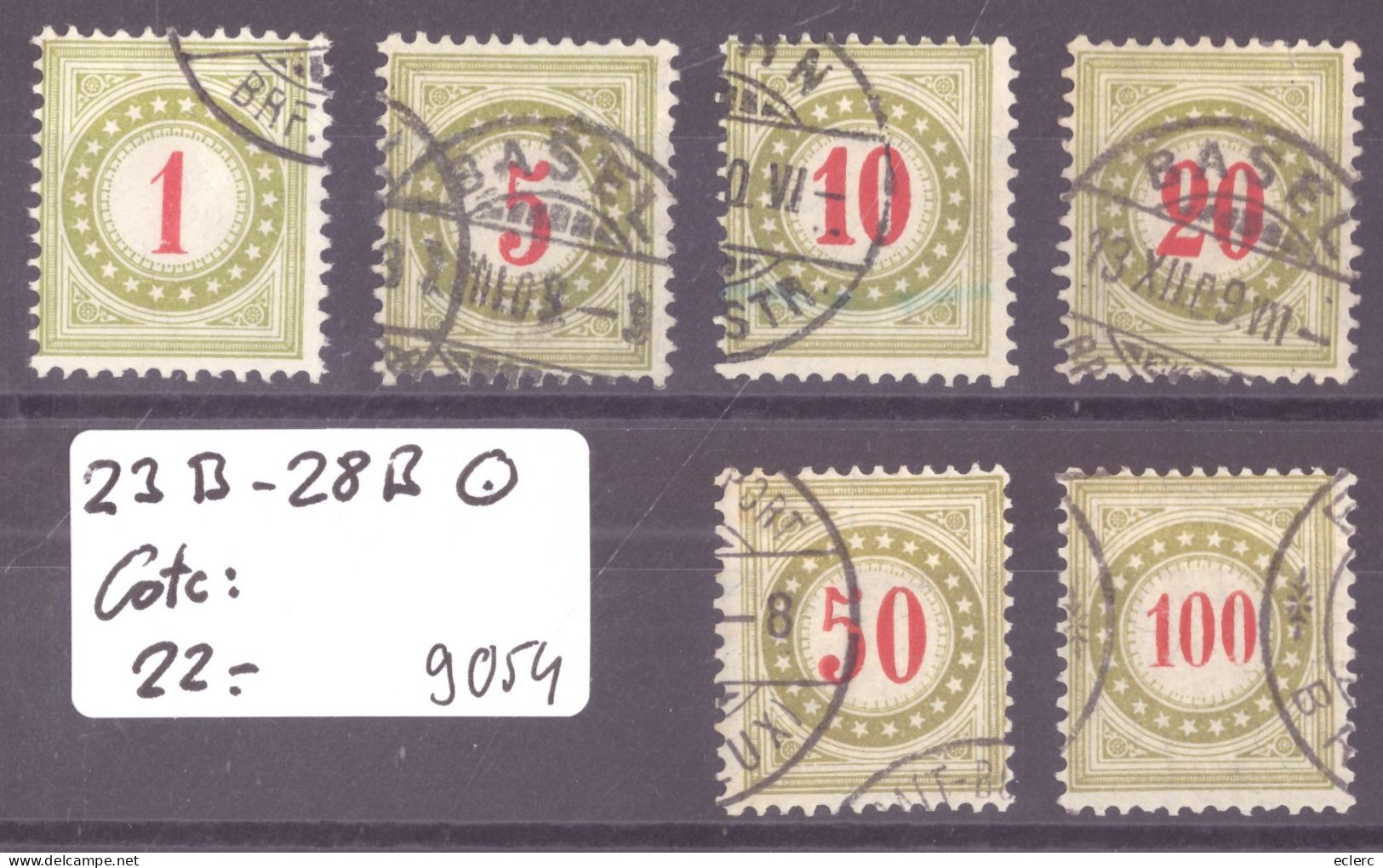 TAXE - No 23B - 28B  OBLITERES  - COTE: 22.- - Postage Due