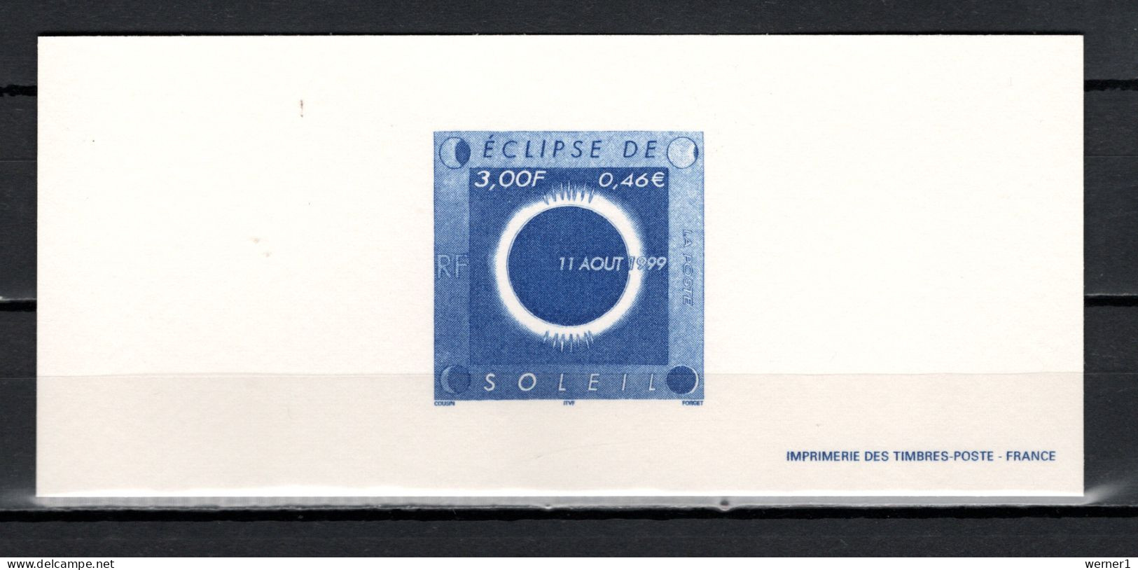 France 1999 Space, Total Eclipse Special Print MNH - Europa