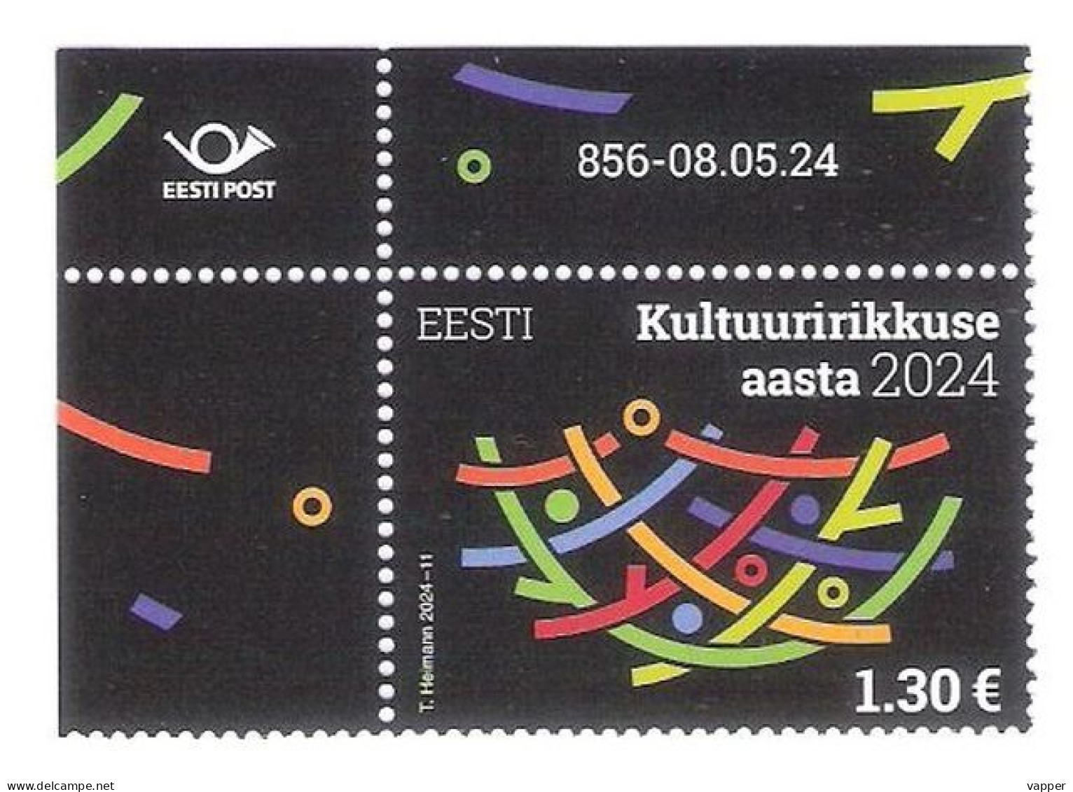 The Cultural Diversity Year 2024 Estonia MNH Corner Stamp With Issue Nr Mi 1104 - Estonia