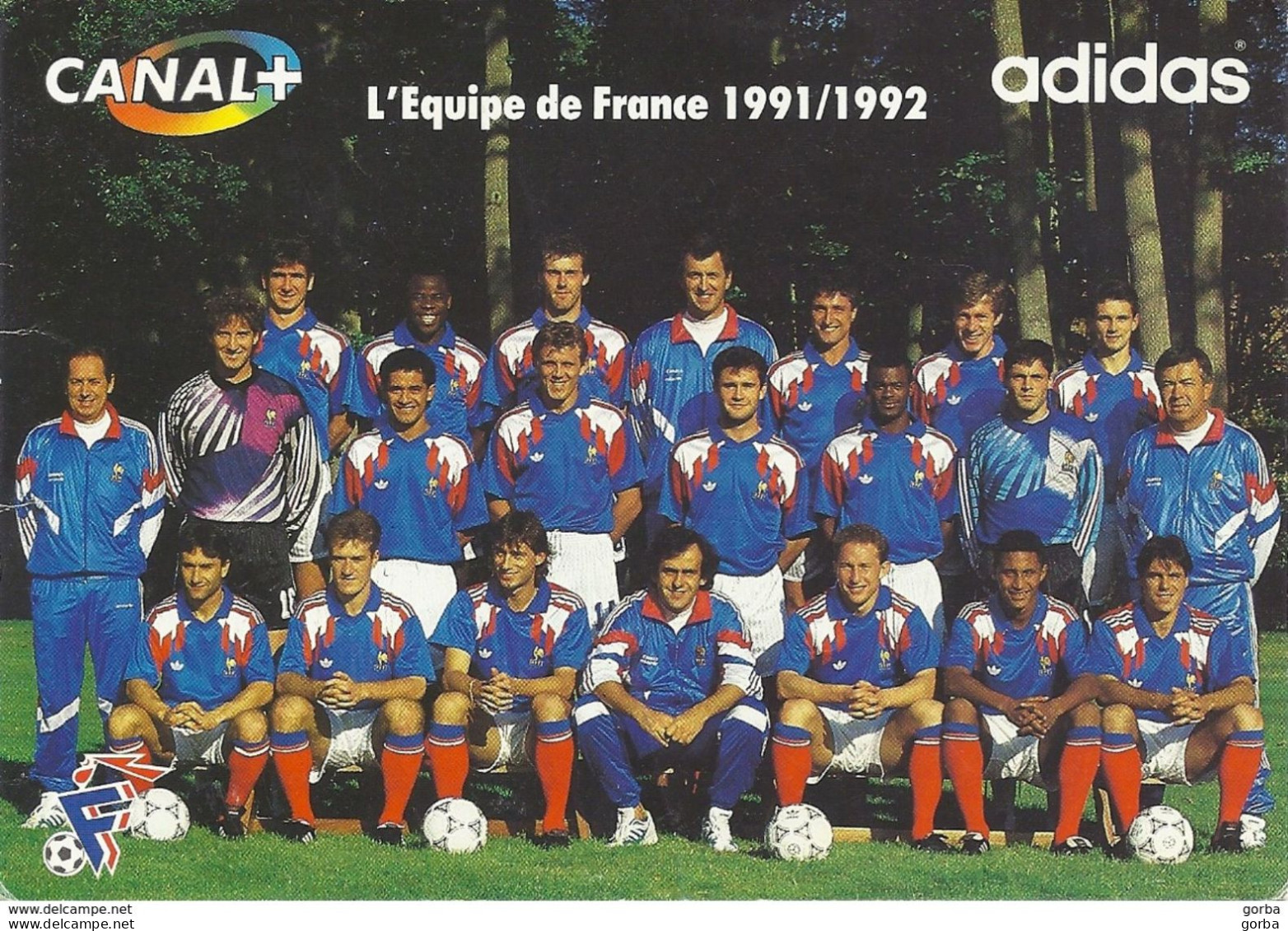 *CPM - Equipe De France Foot 1991-1992 - Autographes Au Verso - Calcio