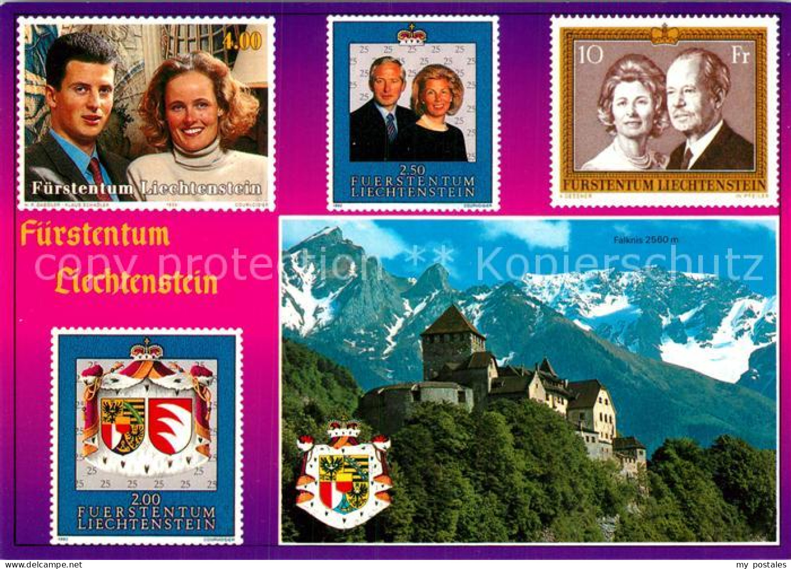 72989787 Liechtenstein  Schloss Vaduz Staatswappen Briefmarken Motive  - Liechtenstein