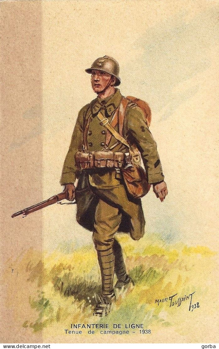 *CPA - PUB BYRRH- Illustrateur Mauri Toussaint , Infanterie De Ligne Tenue De Campagne 1938 - Publicité