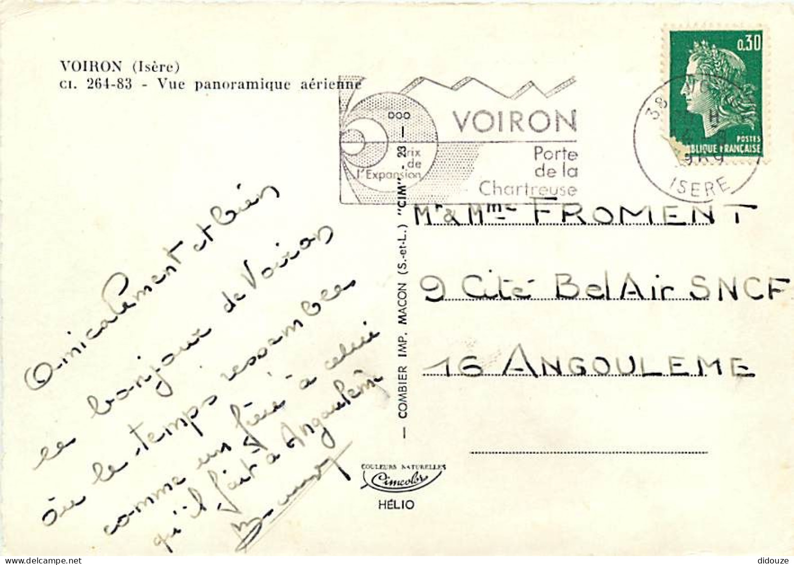 38 - Voiron - Vue Générale Aérienne - Flamme Postale De Voiron - CPM - Voir Scans Recto-Verso - Voiron