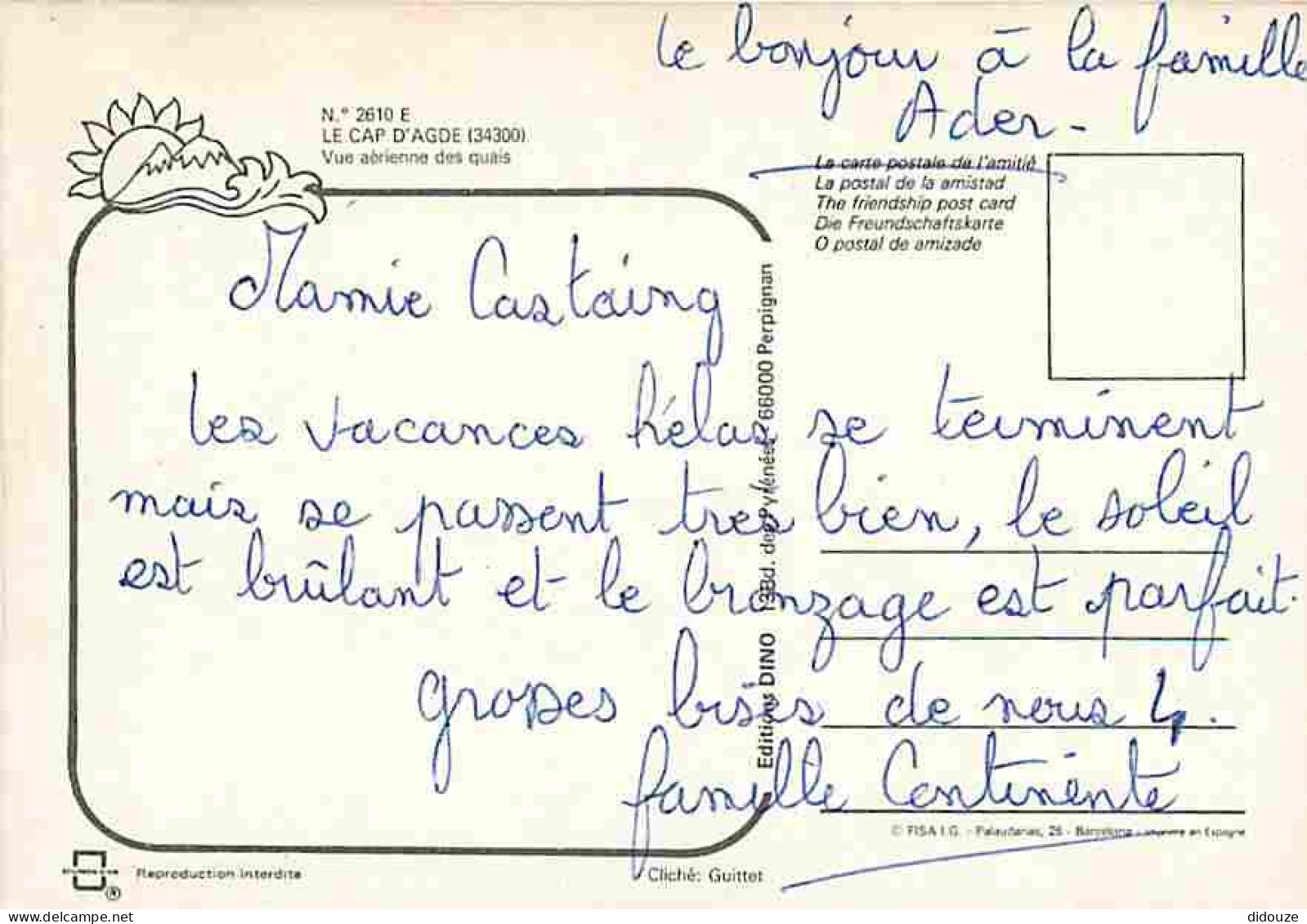 34 - Le Cap D'Agde - Vue Aérienne Des Quais - CPM - Voir Scans Recto-Verso - Agde