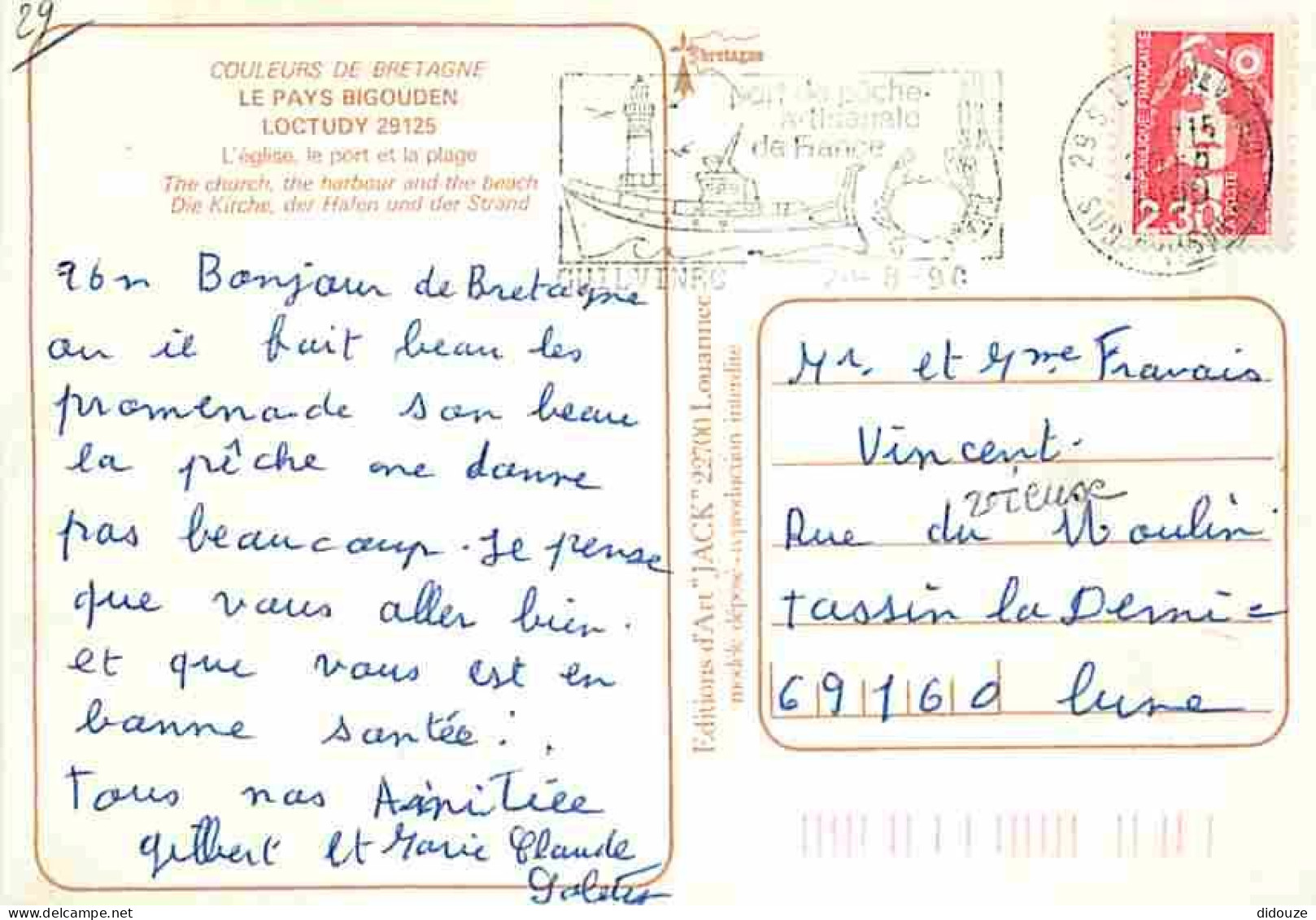 29 - Loctudy - Multivues - Bateaux - Flamme Postale - Voir Scans Recto Verso  - Loctudy