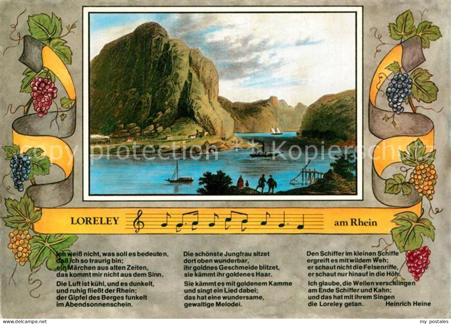 72989652 Loreley Lorelei Motiv Am Rhein Kuenstlerkarte Loreley Lorelei - Loreley