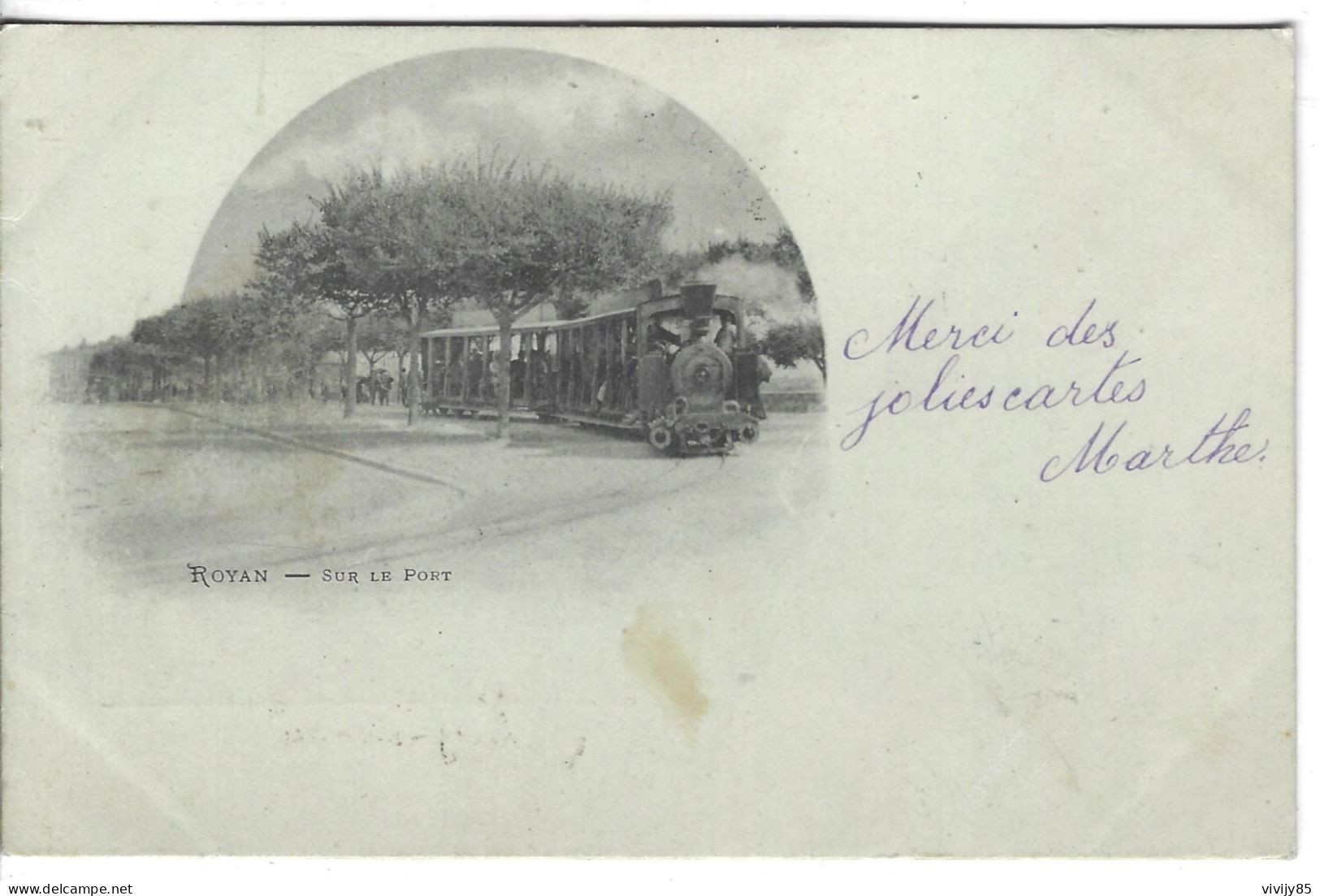 17 - ROYAN - Belle Vue Animée D'un Train ( Carte Nuage ) - Royan