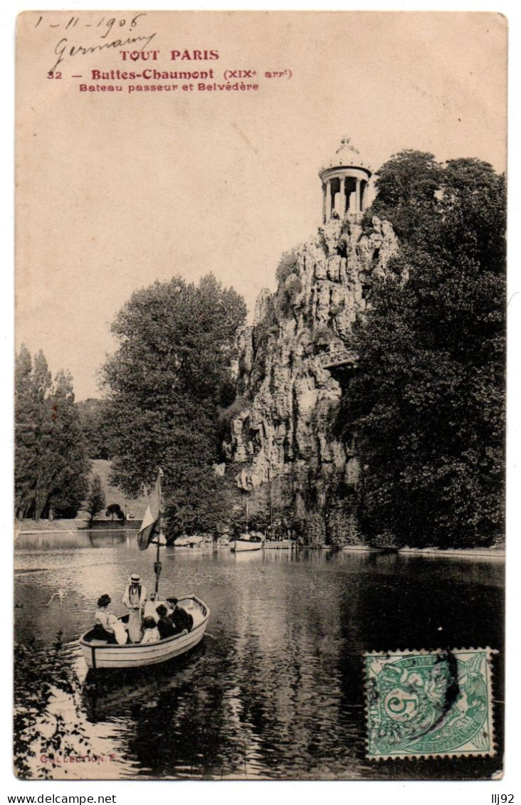 CPA 75 - PARIS - Buttes-Chaumont. 32. Bateau Passeur Et Belvédère - Parks, Gardens