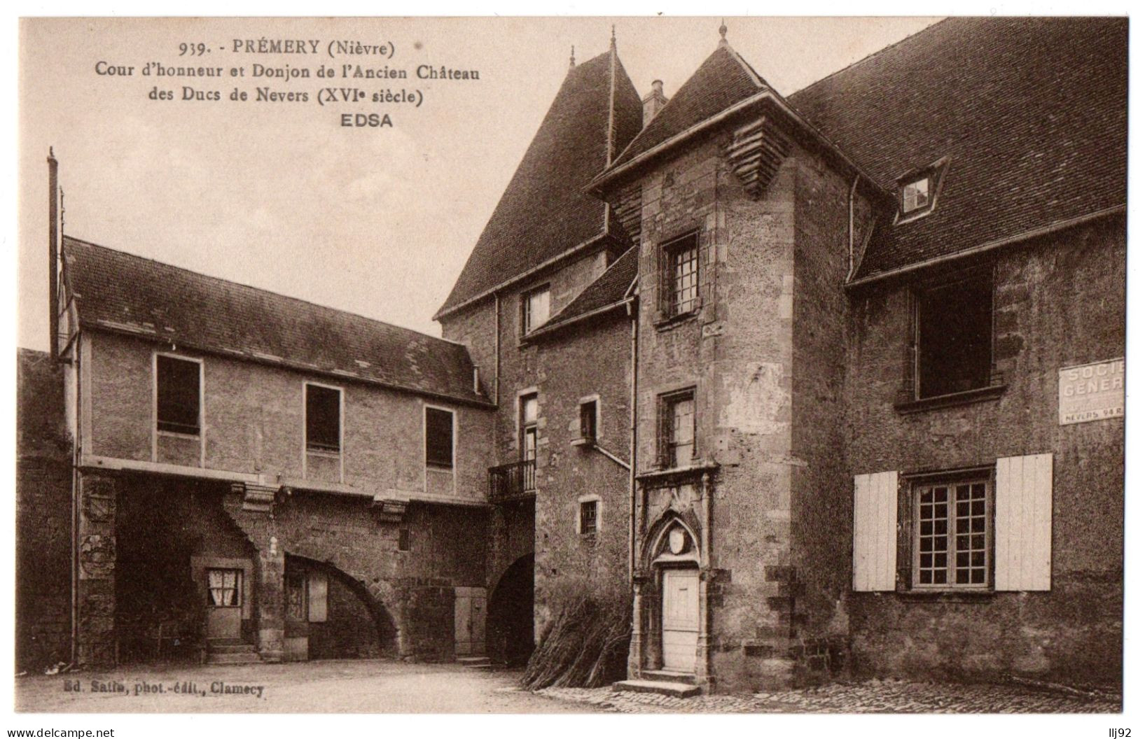 CPA 58 - PREMERY (Nièvre) - 939. Cour D'Honneur Et Donjon Du Château - Edsa  - Other & Unclassified