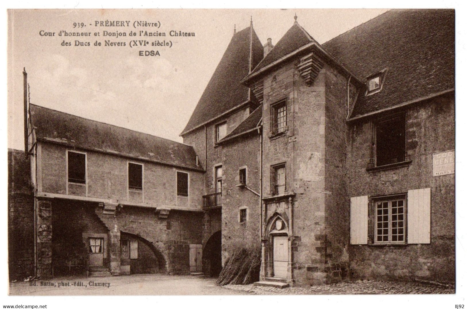 CPA 58 - PREMERY (Nièvre) - 939. Cour D'Honneur Et Donjon Du Château - Edsa - Sonstige & Ohne Zuordnung