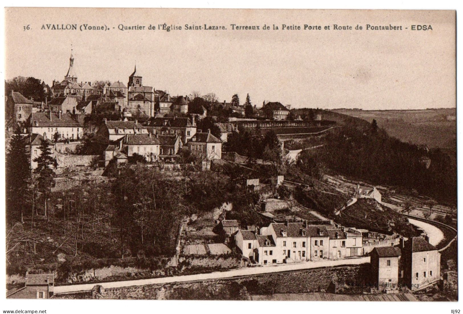 CPA 89 - AVALLON (Yonne) - 36. Quartier De L'Eglise Saint-Lazare, Terreaux... - Avallon