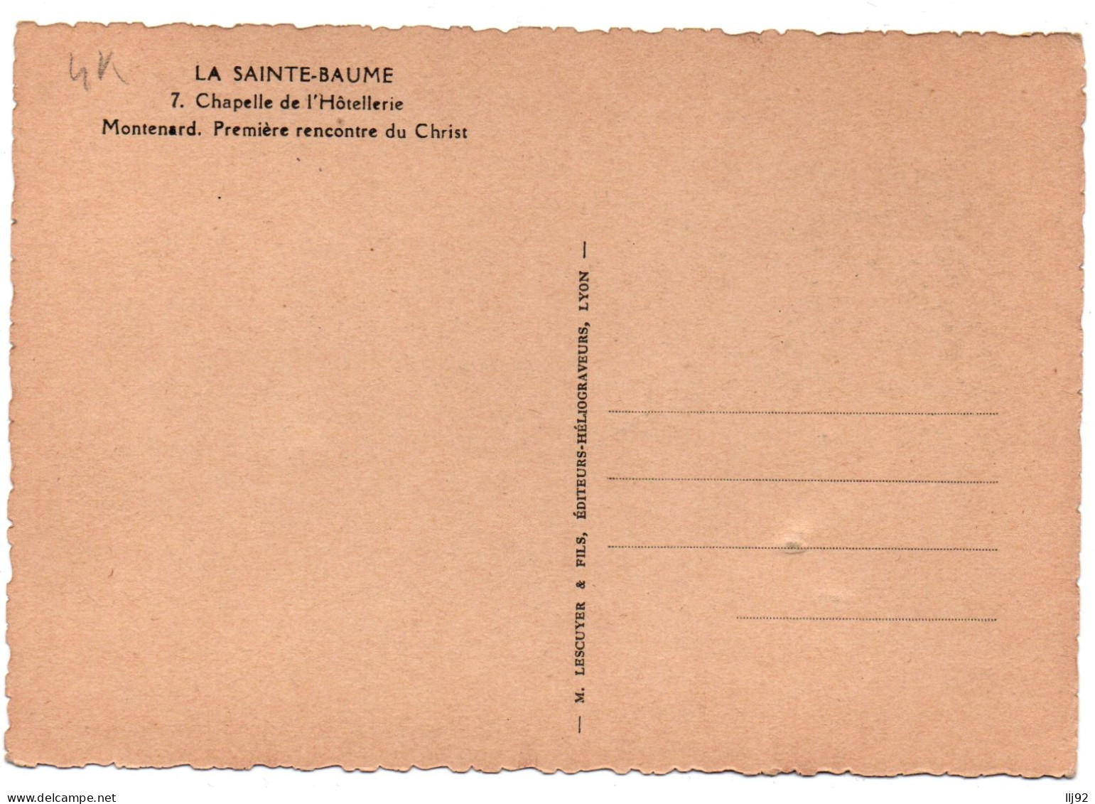 CPSM GF 83 - LA SAINTE BAUME (Var) 7. Chapelle De L'Hôtellerie. Rencontre Christ - Sonstige & Ohne Zuordnung