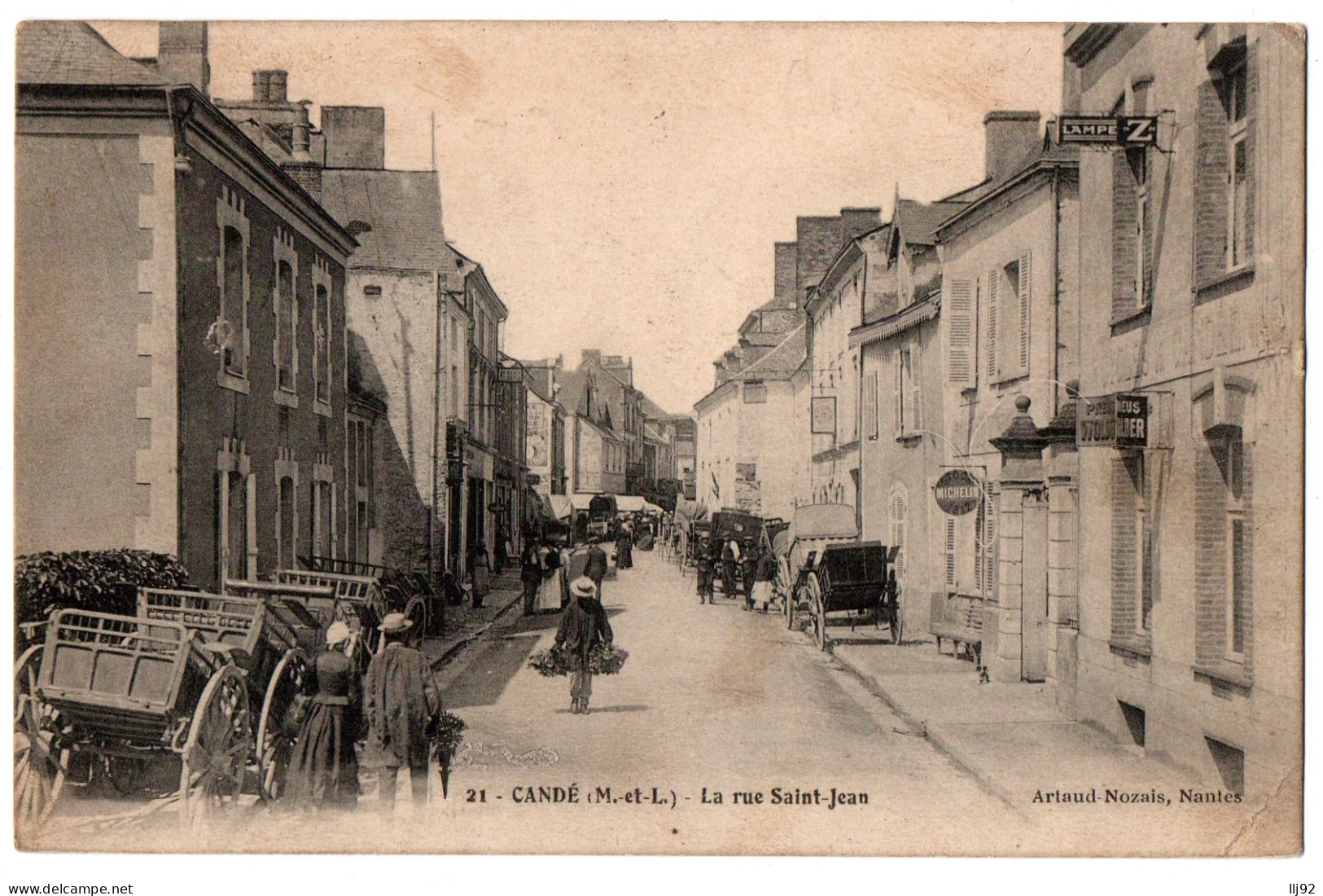 CPA 49 - CANDE (Maine Et Loire) - 21. La Rue Saint-Jean (animée, Attelages) - Sonstige & Ohne Zuordnung