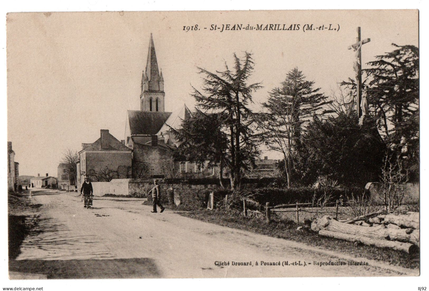 CPA 49 - SAINT JEAN DU MARILLAIS (Maine Et Loire). 1918. Vue Et Petite Animation - Other & Unclassified