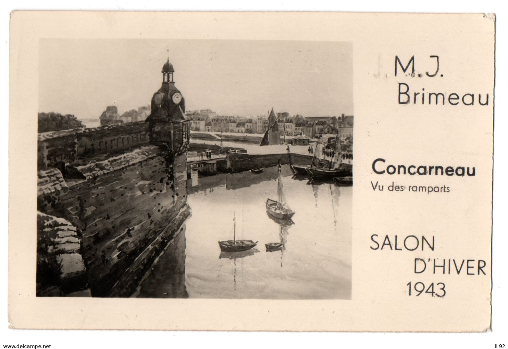 CPA 29 - CONCARNEAU (Finistère) - Vu Des Ramparts - Brimeau Salon D'hiver 1943 - Concarneau