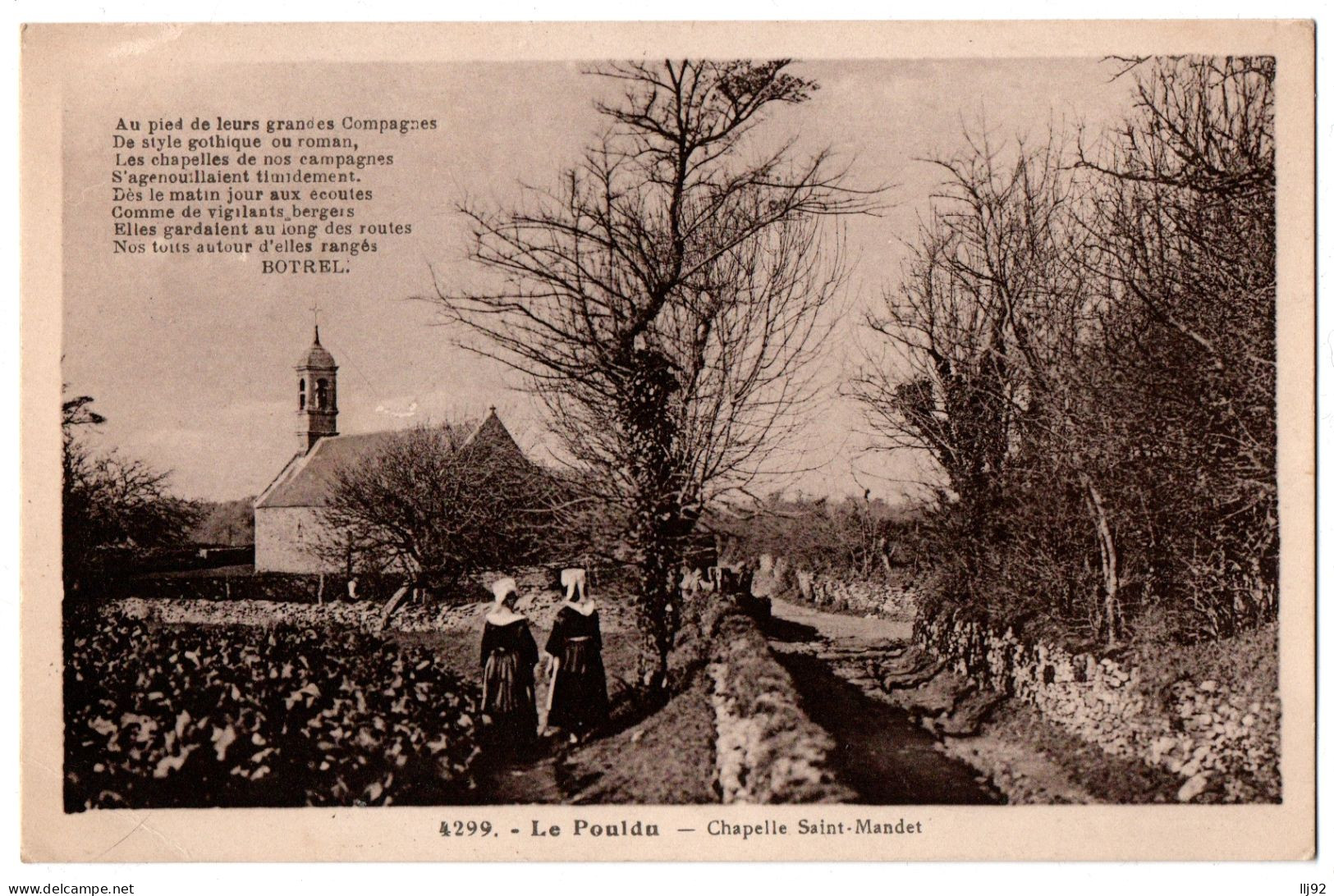 CPA 29 - LE POULDU (Finistère) - 4299. Chapelle Saint Mandet (poème De Botrel) - Le Pouldu
