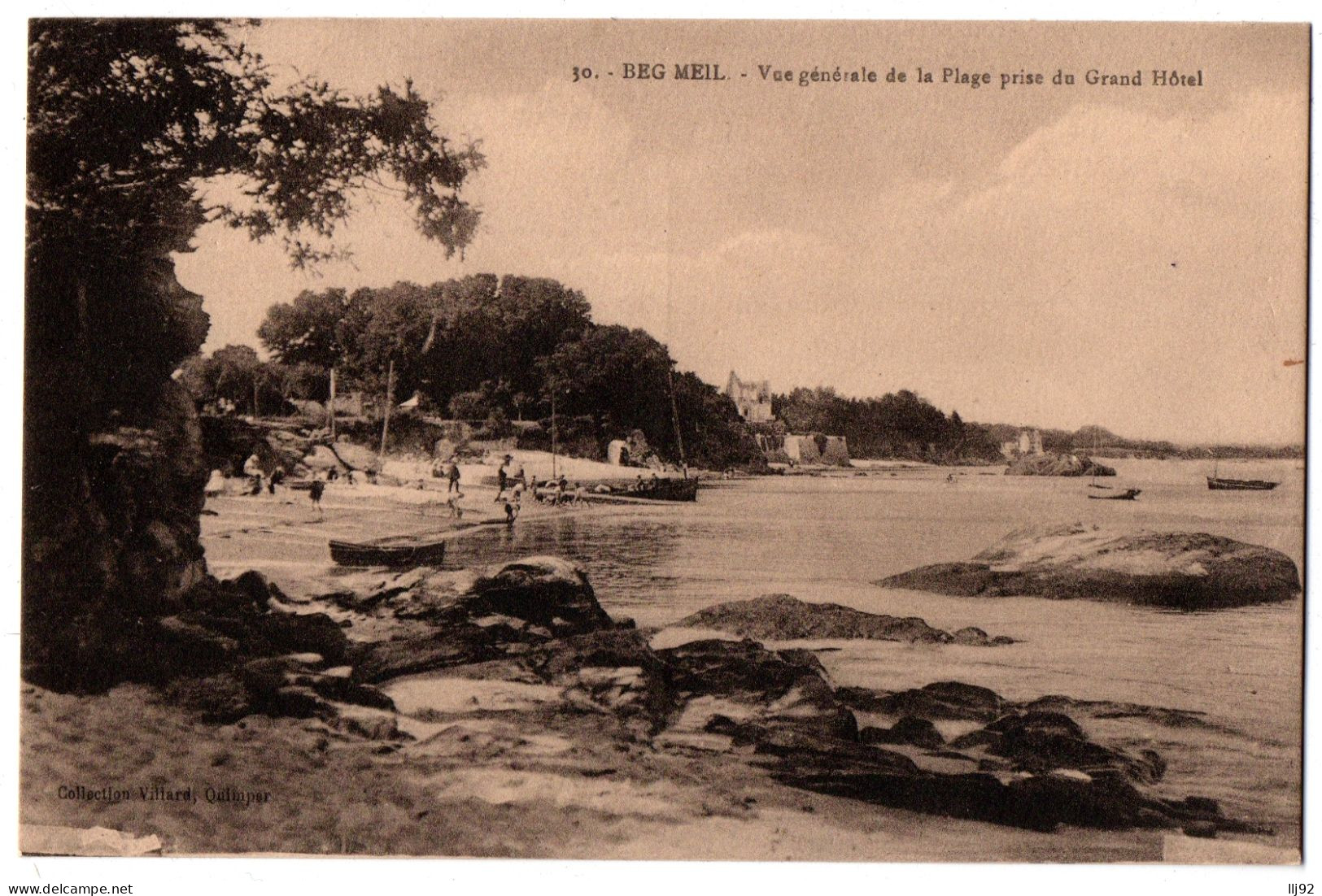 CPA 29 - BEG-MEIL (Finistère). 30. Vue Générale De La Plage Prise Du Grand Hôtel - Beg Meil