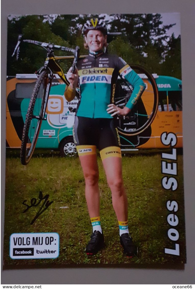 Autographe Loes Sels Telenet Fidea Format A5 - Cycling