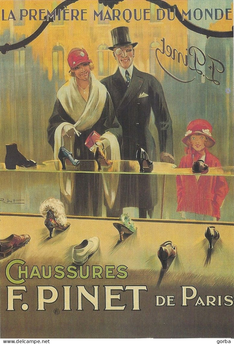 *CPM - Repro D'une CPA - Ancienne PUB (1920) - Chaussures F. PINET à PARIS (75) - Publicité