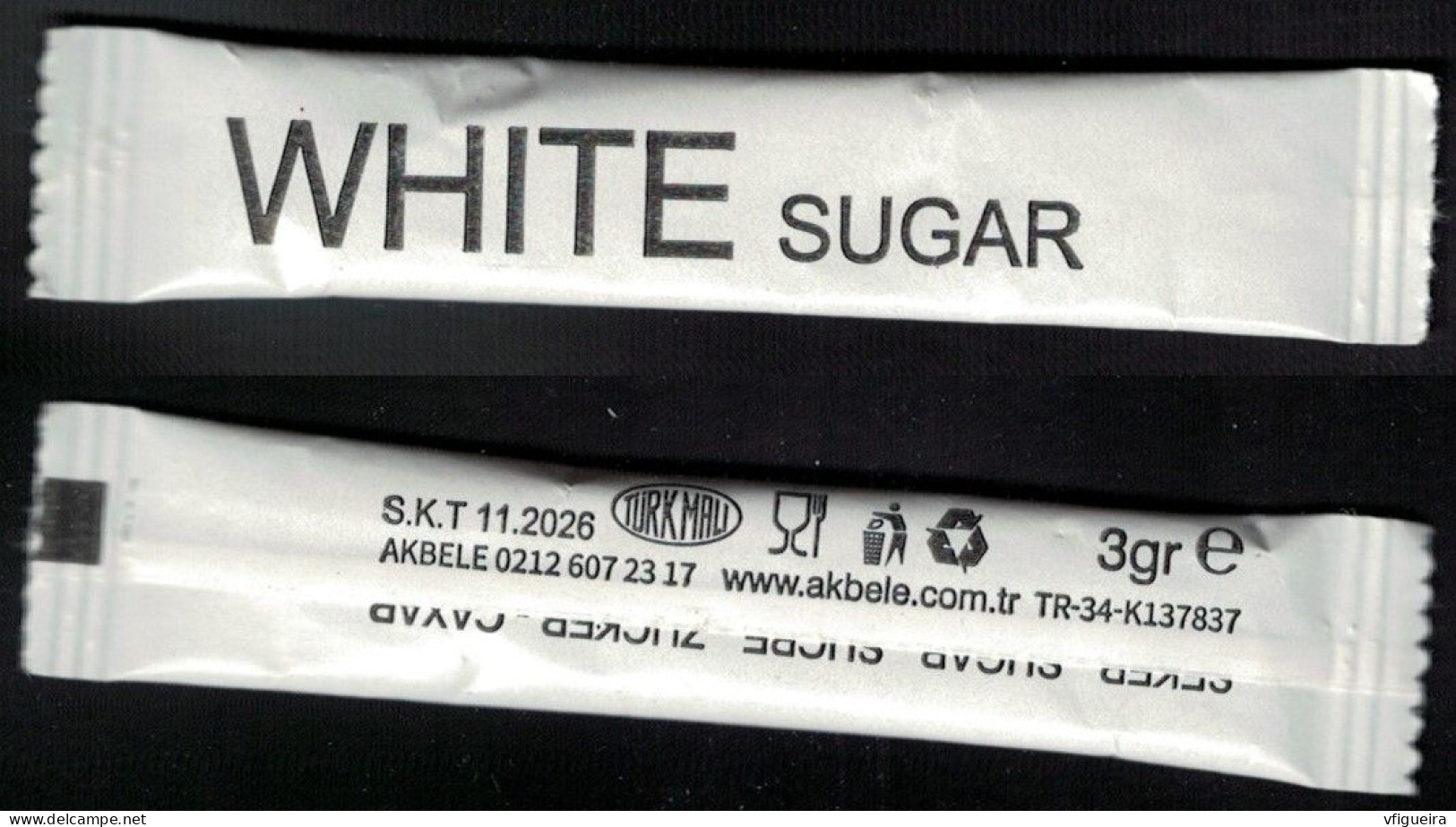 Turquie Sachet Sucre Sugar Bag Bûchette White Sugar Akbele - Suiker