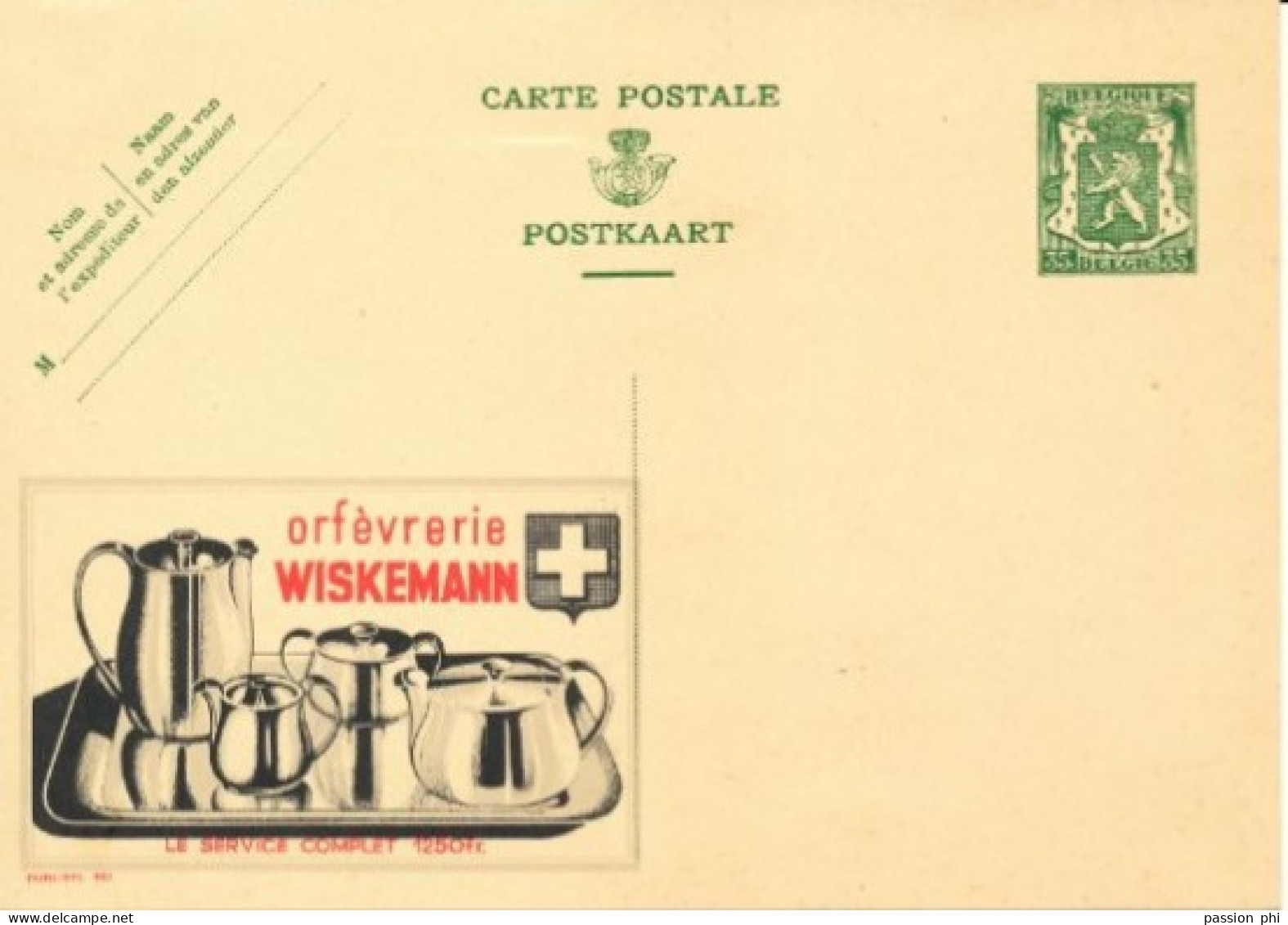 BELGIUM PPS 35C GREEN "SCEAU D'ETAT" SBEP 6 PUBLIBEL 281 ORFEVRERIE WISKEMANN UNUSED - Werbepostkarten