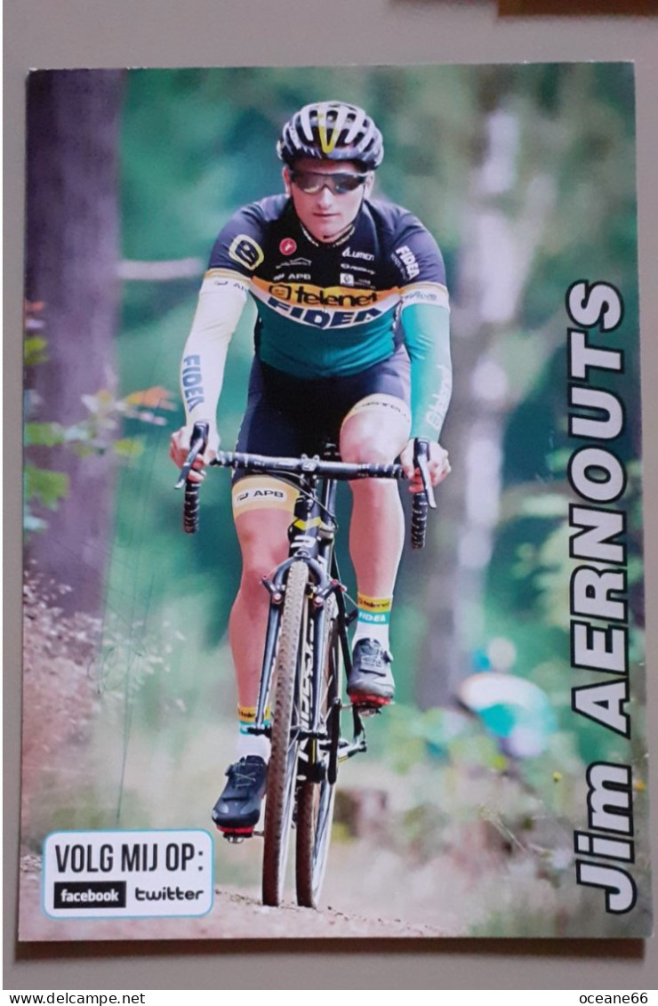 Autographe Jim Aernouts Telenet Fidea Format A5 - Ciclismo