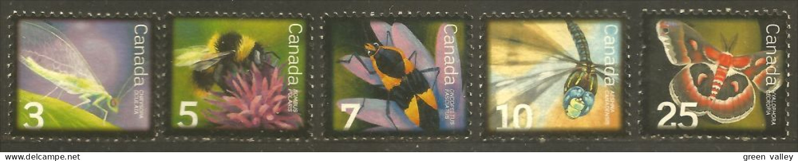 970 Canada Insectes Coccinelle Papillon Abeille Libellule Dragonfly Bee Biene Butterfly Sans Gomme (322) - Api
