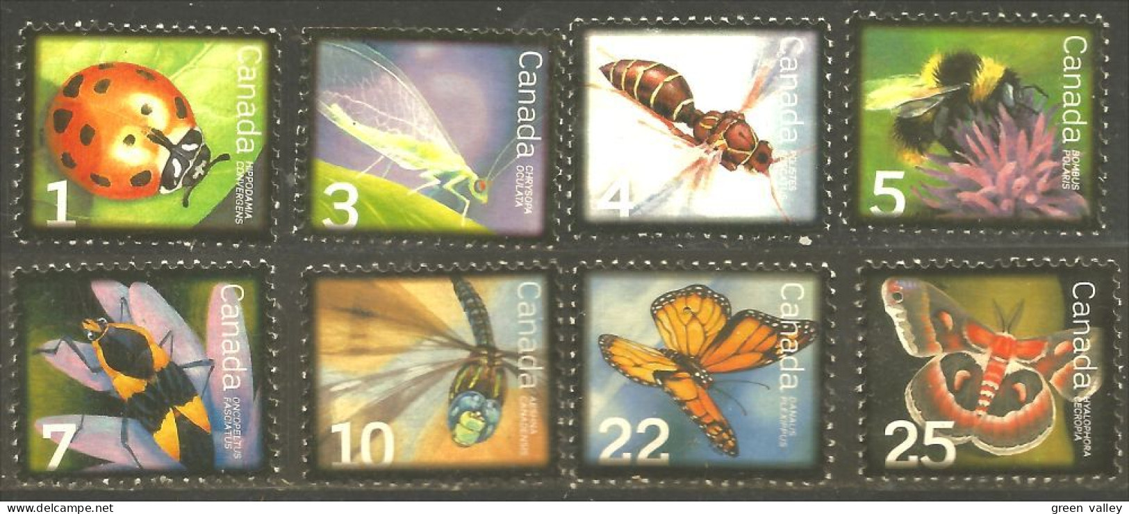 970 Canada Insects Coccinelle Papillon Abeille Libellule Dragonfly Bee Biene Butterfly Mint No Gum (319) - Autres & Non Classés