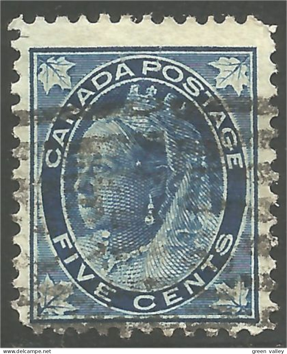 970 Canada 1897 Victoria 5c Dark Blue Queen Victoria Maple Leaf Feuille (36) - Used Stamps