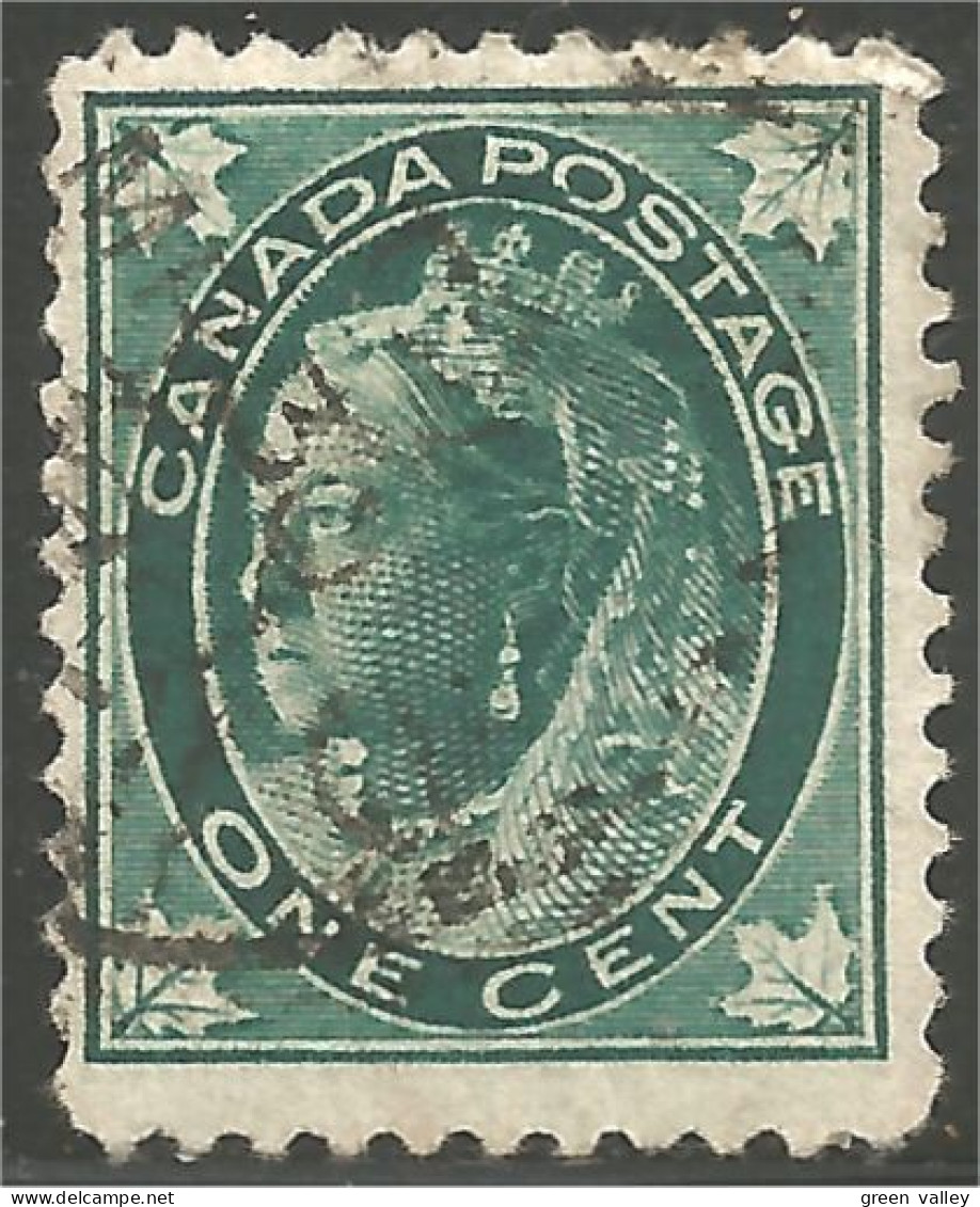 970 Canada 1897 Victoria 1c Blue Green Queen Victoria Maple Leaf Feuille (33) - Usati