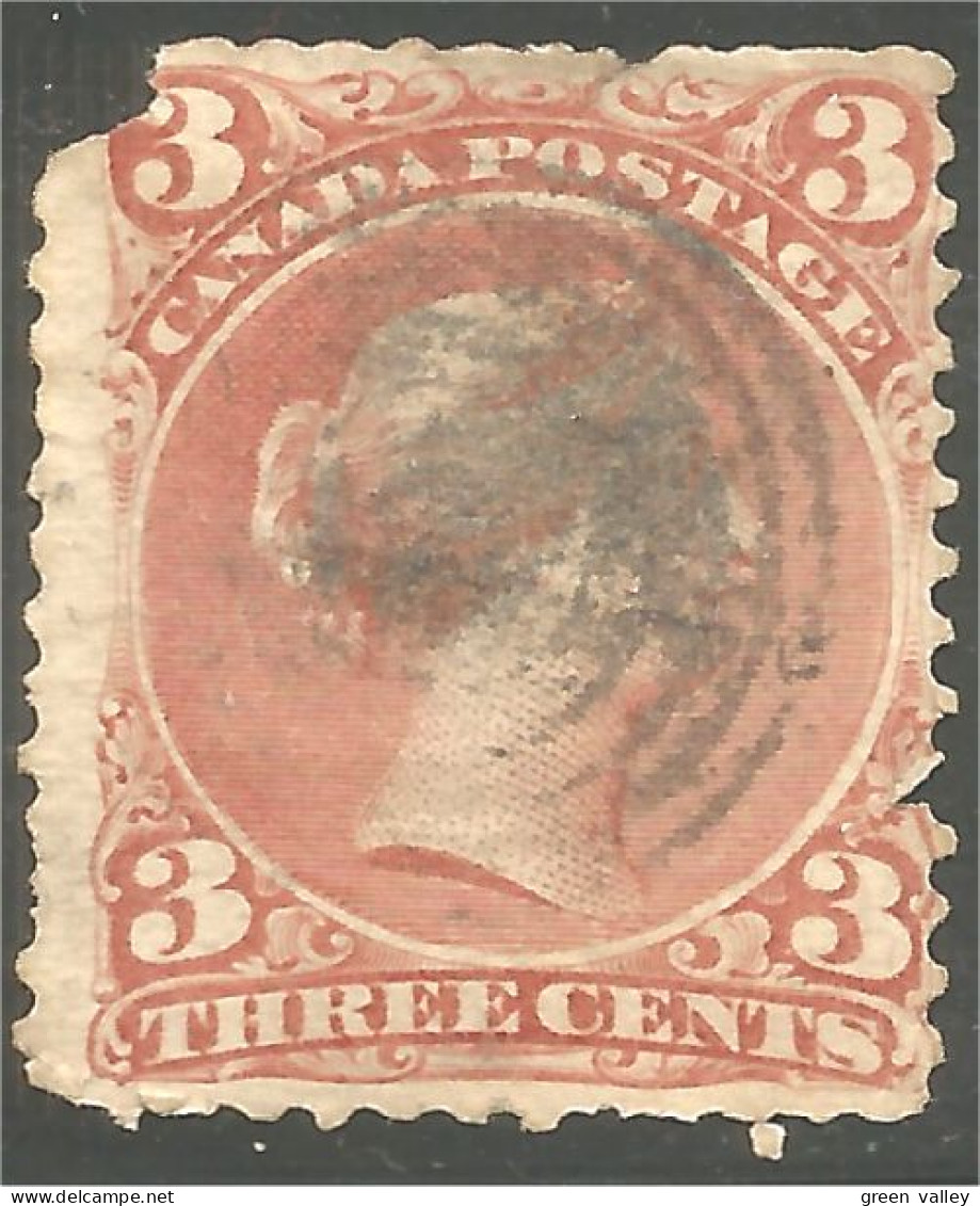 970 Canada 1868 3c Large Queen Grande Reine (2) - Usados