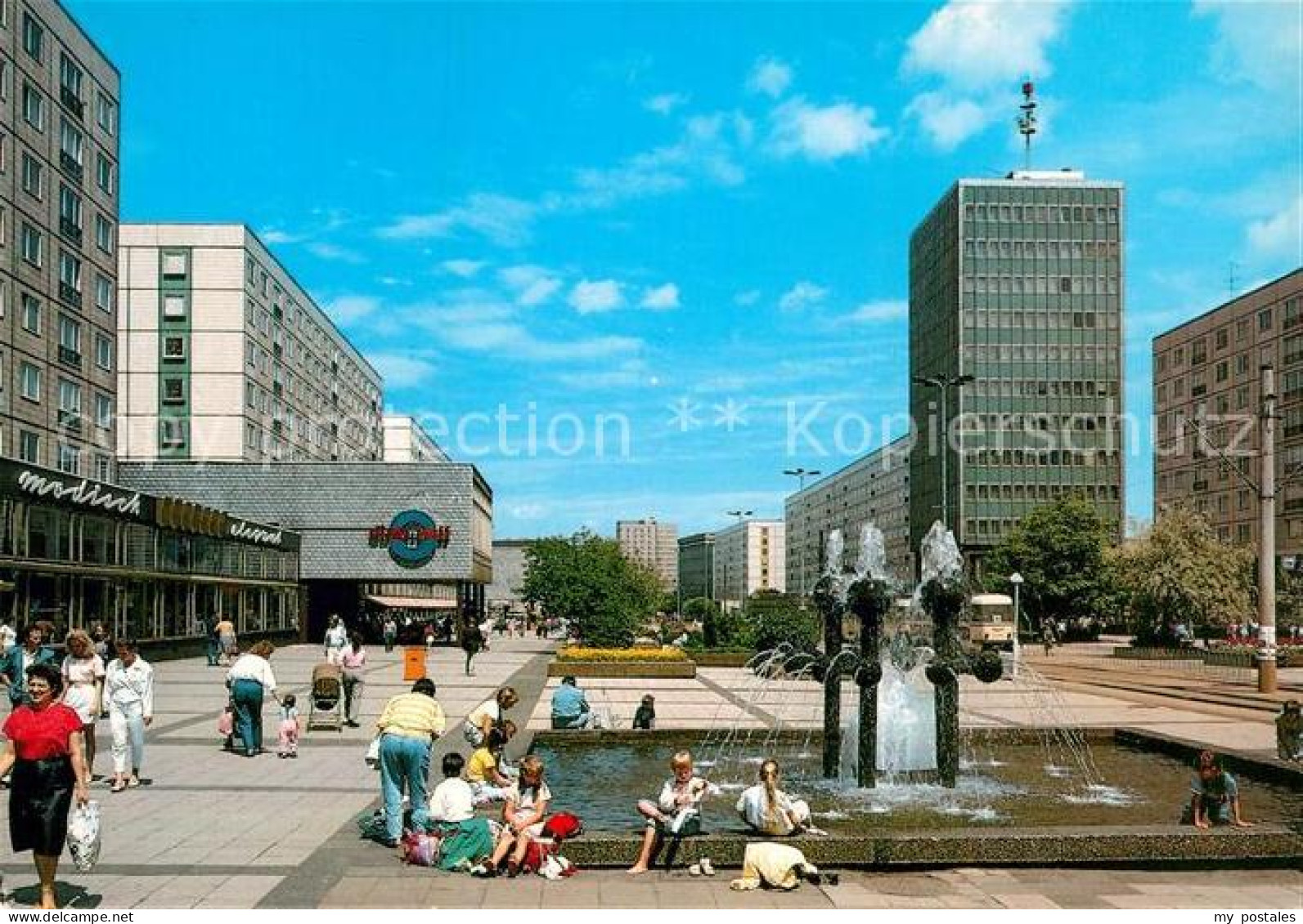 72987966 Magdeburg Zentrum Wasserspiele Hochhaus Magdeburg - Maagdenburg