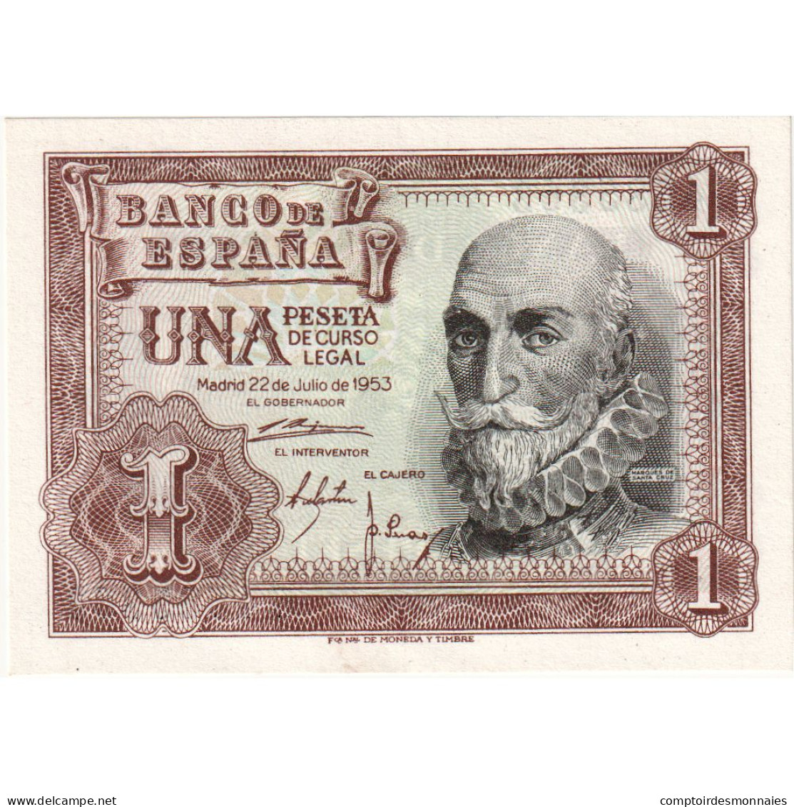 Espagne, 1 Peseta, 1953, 1953-07-22, KM:144a, NEUF - 1-2 Pesetas